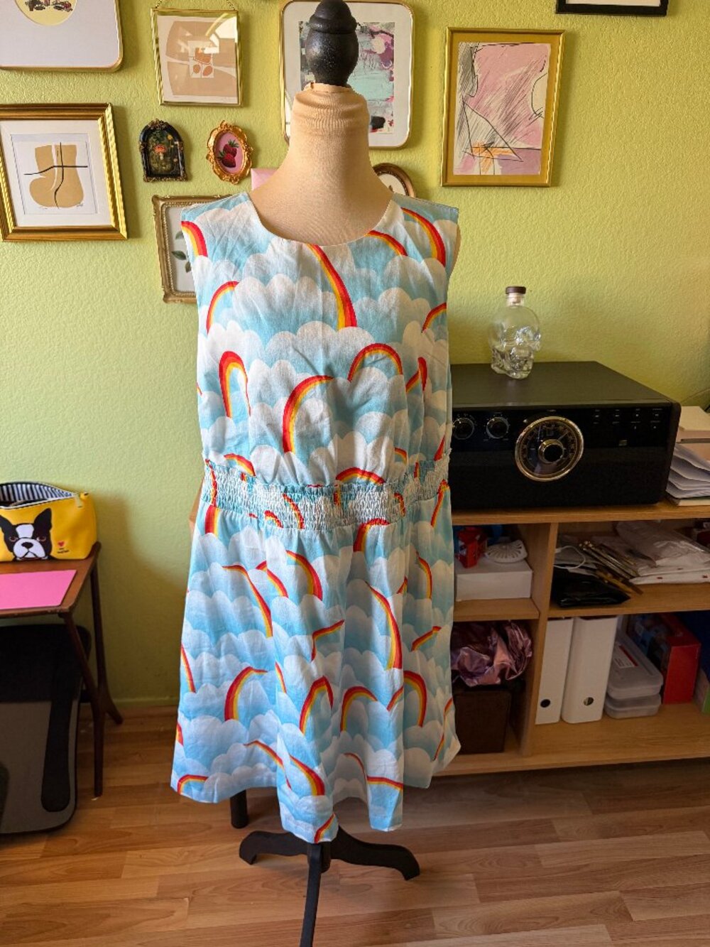 ModCloth Cloud Rainbow Print Dress - Size 2X